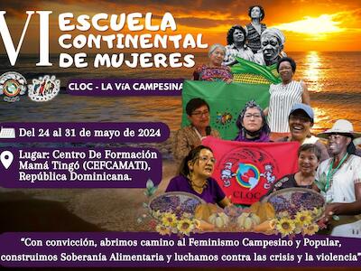 Nota de prensa: VI Escuela Continental de la Articulación de Mujeres de la CLOC-Vía Campesina