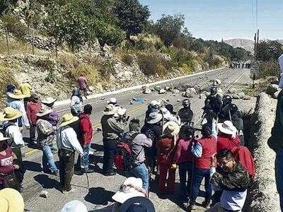 Agricultores de Tumilaca protestan en contra del proyecto minero Quellaveco