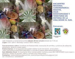 Encuentro Regional Cundinamarca - Bogotá: Agua, biodiversidad y territorio en defensa de la vida desde el Sur Encuentro Regional Cundinamarca - Bogotá: Agua, biodiversidad y territorio en defensa de la vida desde el Sur