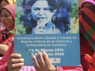 justicia para Berta, pancarta