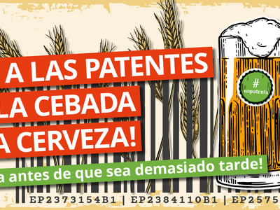 no patentes cebada y cerveza