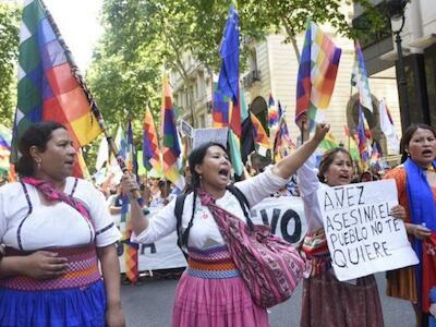 Movilización en Buenos Aires en solidaridad con el pueblo boliviano. Foto ATE