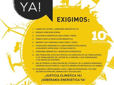 10 demandas para un sistema energético fundado en la justicia y la soberanía energética