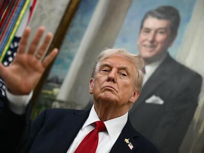 O presidente dos Estados Unidos, Donald Trump | Crédito: Brendan Smialowski/ AFP FacebookWhatsAppEmailXCompartir