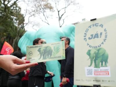 A mobilização busca ampliar o debate público sobre a necessidade de uma tributação mais justa e progressiva, defendendo medidas que façam o sistema tributário brasileiro cumprir uma função efetiva de redistribuição de renda | Crédito: Divulgação