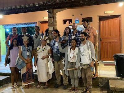 O grupo, com representantes de povos indígenas do Nordeste e do Norte, organiza-se em torno da denominação Tramas Autônomas de Histórias Periferizadas em Retomada Ancestral (Tahpera). Foto: Tahpera