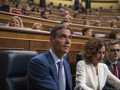 El presidente del Gobierno, Pedro Sánchez, en el Congreso. Bruno Thevenin