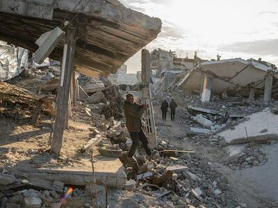Foto de WFP/Maxime. Le Lijour Un barrio residencial en Gaza se encuentra en ruinas.