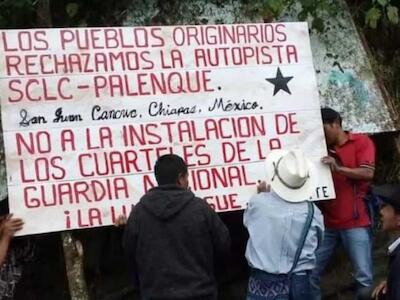 Comunidades organizadas en el municipio de San Juan Cancuc han demostrado su rechazo a la imposición del megaproyecto carretero que conectará al tren maya hasta la costa chiapaneca.