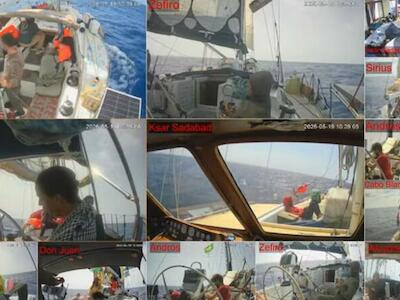 La retransmisión en directo de la Global Sumud Flotilla confirma que al menos 11 barcos continúan navegando el 19 de mayo.