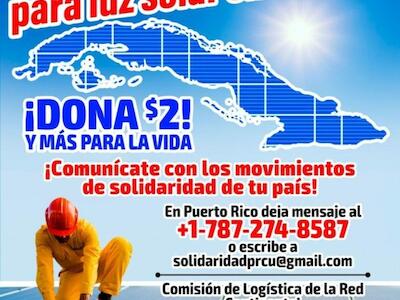 Lanzan campaña en Puerto Rico “Un millón de amigos para luz solar a Cuba”