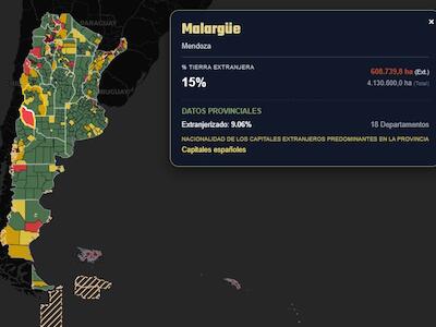 Mapa de la Extranjerización de la Tierra en Argentina 2.0 (nueva interfaz)