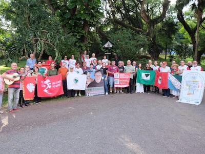 O Convento São Boaventura, em Daltro Filho (RS), recebeu organizações populares, movimentos sociais, pastorais e entidades na quinta-feira (16) | Crédito: Cedric Hückstädt