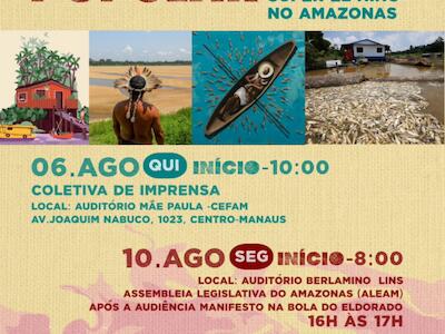 Audiência Popular acontece na próxima segunda (10), na Assembleia Legislativa do Amazonas, debatendo os impactos do Super El Niño no estado. Arte: Divulgação