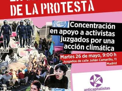 “No más activistas climáticos criminalizados”: Anticapitalistas, Ecologistas en Acción y Greenpeace se movilizan para defender el derecho a la prot...
