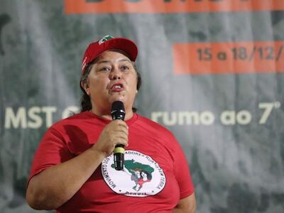 Maria de Jesus durante o ato político. Foto: Flaviana Alencar