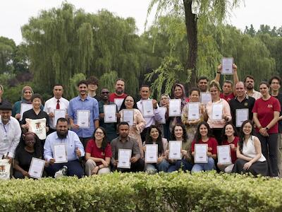 Participantes do Programa Internacional de Capacitação em Gestão Sustentável e Tecnologia de Compostagem Acelerada de Resíduos Orgânicos, realizado em Suzhou, província de Jiangsu, na China. | Crédito: Mauro Ramos / Brasil de Fato