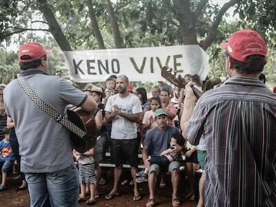 Homenagem a Keno durante atividade do MST. Foto: MST no PR