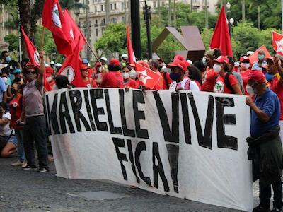 Contra o despejo das famílias do acampamento Marielle Vive, en Valinhos