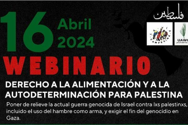 Webinar: Derecho a la alimentación y la autodeterminación para Palestina