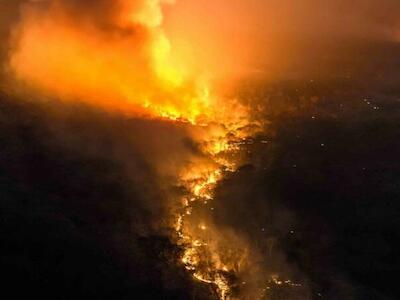 Incendios en cercanías de la comunidad de Quitunuquiña, municipio de Roboré en el departamento de Santa Cruz. Foto: Claudia Belaunde.