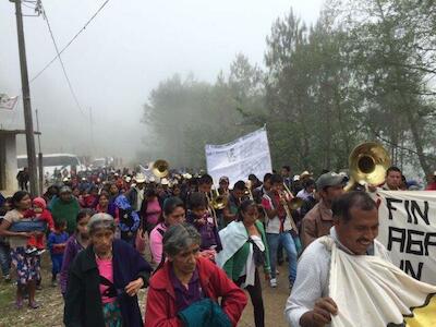 Manifestación en la Sierra Norte de Veracruz