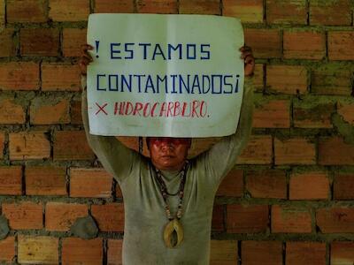 - Dirigente de Pucacuro expresa su preocupación por la contaminación petrolera en su comunidad. Foto: Patrick Murayari Wesember