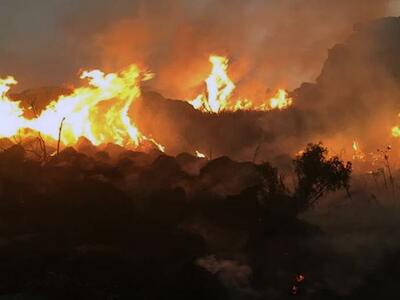 - Incendio iniciado en el campo “El Durazno” de la estancia San Alejo, el 17 de mayo de 2020. Fotografía: Joaquín Padilla