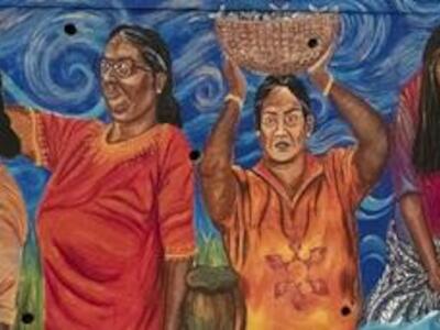 Mural de las mujeres en el Instituto Nacional de Desarrollo Cooperativo, Nyéléni, Foto: Third Nyéléni Global Forum/flicker