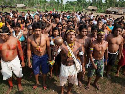 Indígenas Apinajé, Krahô, Xerente, Canela e Avá Canoeiro no encontro (Edson Prudencio/ APA-TO)