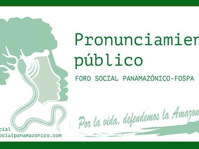 Pronunciamiento público: Crisis ambiental amazónica exige al mundo grandes transformaciones