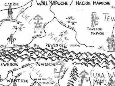 Mapa Wallmapu, historiador mapuche Pablo Marimán. (Libro Escucha Winka)