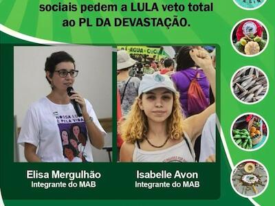 Povos da terra, águas, territórios e movimentos sociais pedem a Lula veto total ao PL de devastação