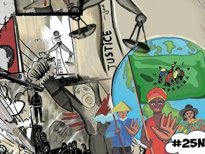 #25Nov25 – Llamado de La Vía Campesina: ¡Ni guerra, ni dolor — justicia, paz y soberanía para las campesinas ,YA!