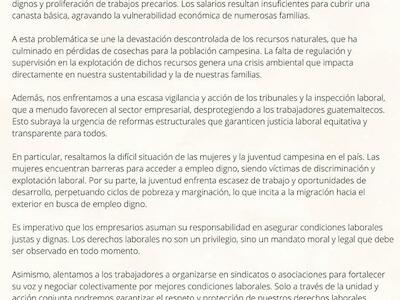 Comunicado: Exigimos justicia laboral y condiciones dignas para las y los trabajadores 
