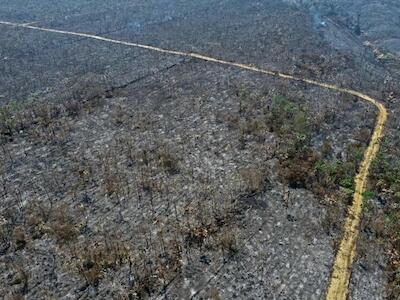 Área quemada de una reserva de la Amazonía en el estado de Rondonia el 6 de septiembre de 2023 © - / RIOTERRA/AFP 
