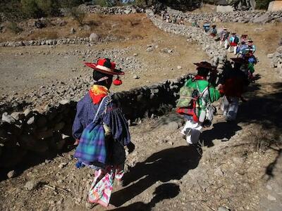 La ruta wirárika es un peregrinaje ancestral que se realiza de forma anual al centro ceremonial de Wirikuta. Se trata de un corredor de más de 500 kilómetros que atraviesa 20 sitios sagrados por los estados de Nayarit, Jalisco, Zacatecas, San Luis Potosí y Durango. Foto: José Carlo González