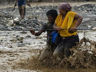 Afectados por el huracán Matthew en Haití. Foto: Logan Abassi/MINUSTAH