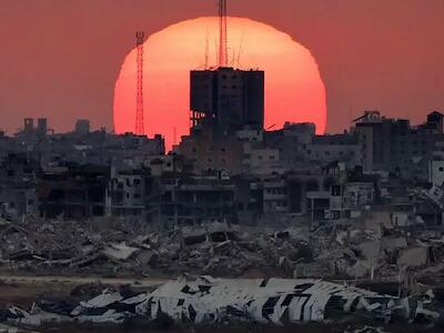 Grande parte da Faixa de Gaza está em ruínas, como aqui, perto da fronteira com Israel. Foto: Jack Guez/AFP/Getty Images Jack Guez/AFP/Getty Images