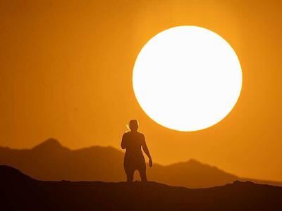 Ola de calor excesiva en la costa oeste de California. © David McNew / Greenpeace