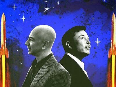 Elon Musk y Jeff Bezos, dos de los hombres más ricos del mundo. Foto: Emprendedores.News