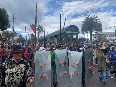 Movilización indígena llegó hasta Quito. Foto: Confeniae