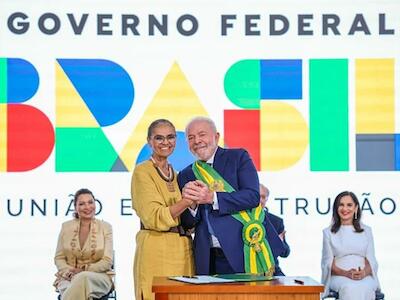 Presidente da República, Luiz Inácio Lula da Silva, durante posse de Marina Silva como ministra do Meio Ambiente e Mudança do Clima - Ricardo Stuckert/PR