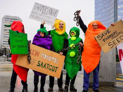 Protesta en Ginebra: No a la UPOV y la privatización de semillas