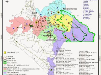 MAPA CARACOLES NEO ZAPATISTAS chis