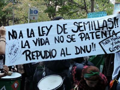 no a la ley de semillas - marcha