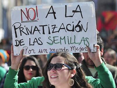 no a la privatización de las semillas