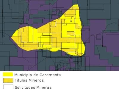 Títulos y solicitudes mineras en Caramanta Antioquia