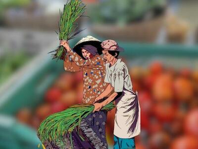 Ilustración compartida en el 3er Foro Global Nyéléni: Cultivar o morir, Chardonnoir.