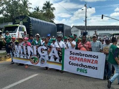 - Movilización popular en Colombia en apoyo a las peticiones de la Minga indígena.